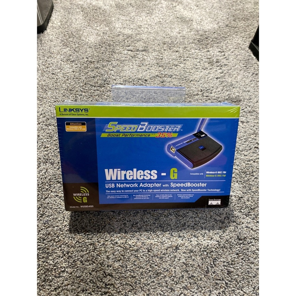 Linksys‎ Wireless-G USB Network Adapter SpeedBooster WUSB54GS 802.11g New Sealed